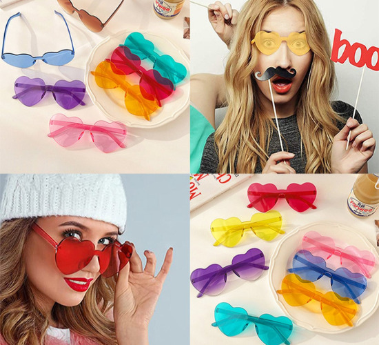 Lunette cœur pour accessoire animation photobooth