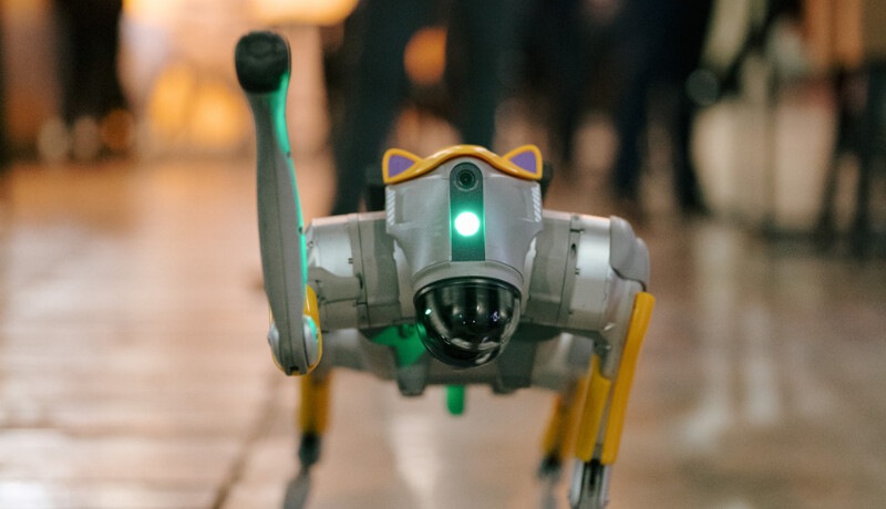 Animation technologique et innovante chien robot.