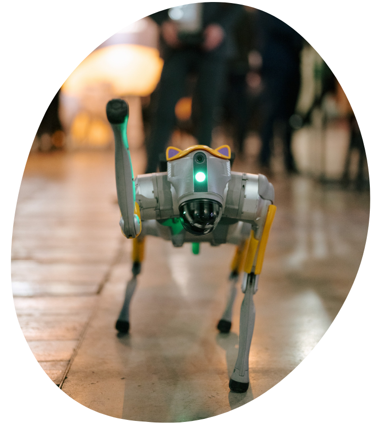 Animation technologique et innovante chien robot.